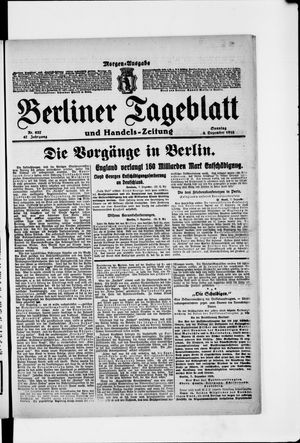 Berliner Tageblatt und Handels-Zeitung vom 08.12.1918
