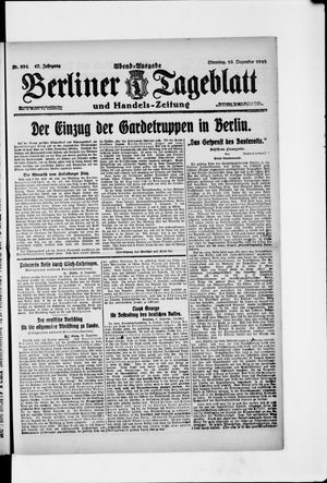 Berliner Tageblatt und Handels-Zeitung on Dec 10, 1918