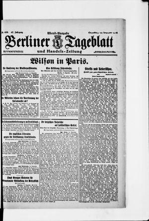 Berliner Tageblatt und Handels-Zeitung vom 14.12.1918