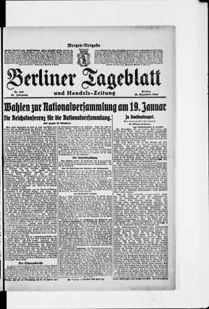 Berliner Tageblatt und Handels-Zeitung vom 20.12.1918