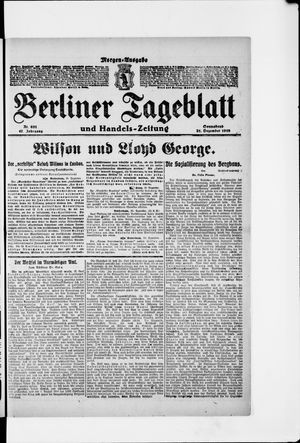 Berliner Tageblatt und Handels-Zeitung vom 21.12.1918