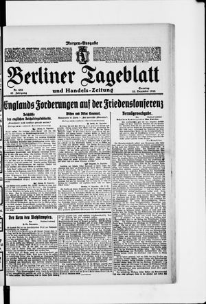 Berliner Tageblatt und Handels-Zeitung vom 22.12.1918