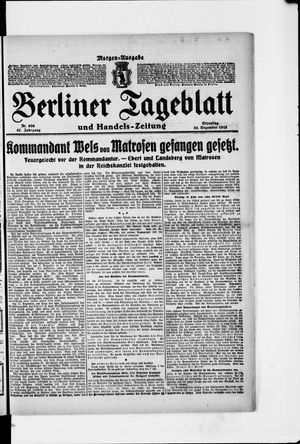 Berliner Tageblatt und Handels-Zeitung vom 24.12.1918