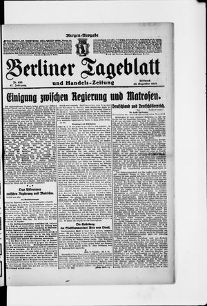 Berliner Tageblatt und Handels-Zeitung vom 25.12.1918