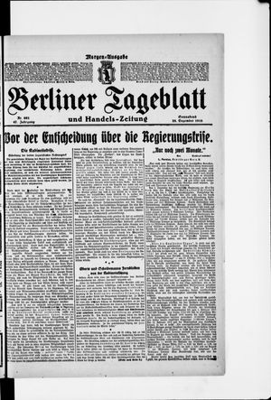 Berliner Tageblatt und Handels-Zeitung vom 28.12.1918