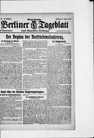 Berliner Tageblatt und Handels-Zeitung vom 14.01.1919