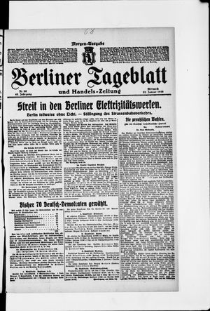 Berliner Tageblatt und Handels-Zeitung on Jan 22, 1919