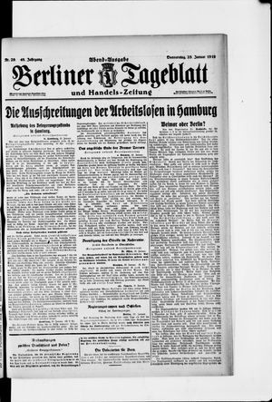 Berliner Tageblatt und Handels-Zeitung on Jan 23, 1919