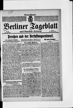 Berliner Tageblatt und Handels-Zeitung on Jan 24, 1919
