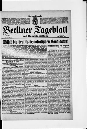 Berliner Tageblatt und Handels-Zeitung vom 26.01.1919