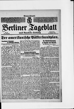 Berliner Tageblatt und Handels-Zeitung on Jan 30, 1919