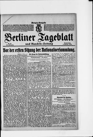 Berliner Tageblatt und Handels-Zeitung vom 06.02.1919