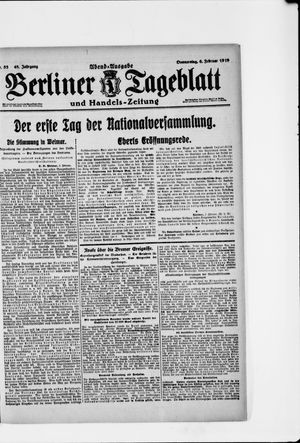 Berliner Tageblatt und Handels-Zeitung on Feb 6, 1919