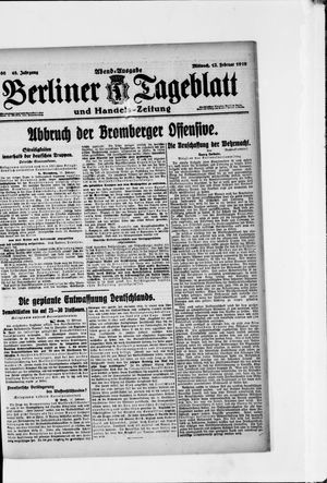 Berliner Tageblatt und Handels-Zeitung vom 12.02.1919