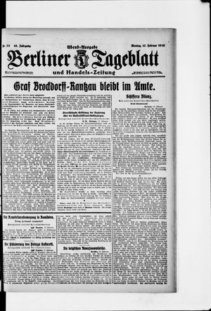 Berliner Tageblatt und Handels-Zeitung vom 17.02.1919