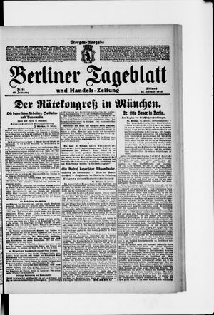 Berliner Tageblatt und Handels-Zeitung vom 26.02.1919