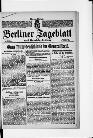 Berliner Tageblatt und Handels-Zeitung vom 27.02.1919
