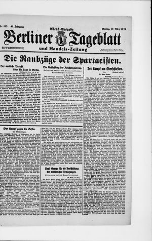 Berliner Tageblatt und Handels-Zeitung vom 10.03.1919
