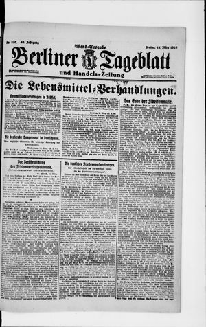 Berliner Tageblatt und Handels-Zeitung vom 14.03.1919