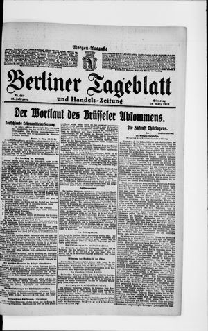 Berliner Tageblatt und Handels-Zeitung on Mar 18, 1919