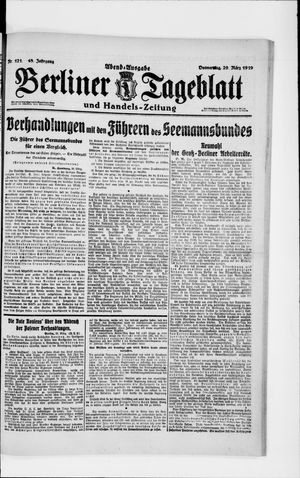 Berliner Tageblatt und Handels-Zeitung vom 20.03.1919