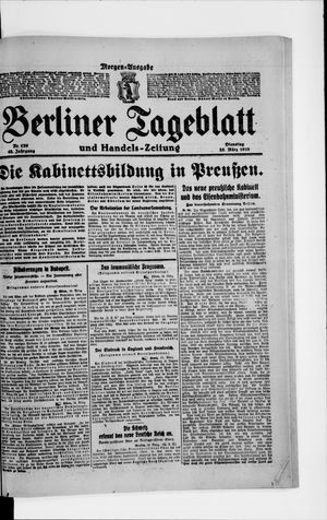 Berliner Tageblatt und Handels-Zeitung on Mar 25, 1919