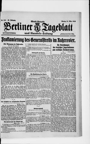 Berliner Tageblatt und Handels-Zeitung on Mar 31, 1919
