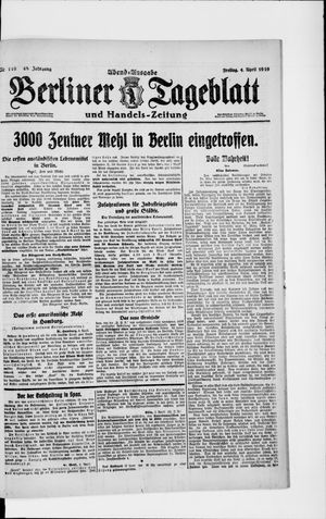 Berliner Tageblatt und Handels-Zeitung vom 04.04.1919
