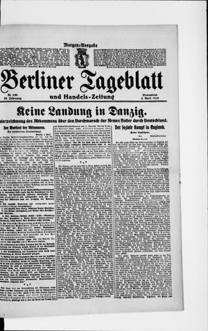 Berliner Tageblatt und Handels-Zeitung vom 05.04.1919