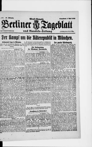 Berliner Tageblatt und Handels-Zeitung on Apr 5, 1919