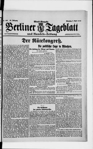 Berliner Tageblatt und Handels-Zeitung on Apr 8, 1919