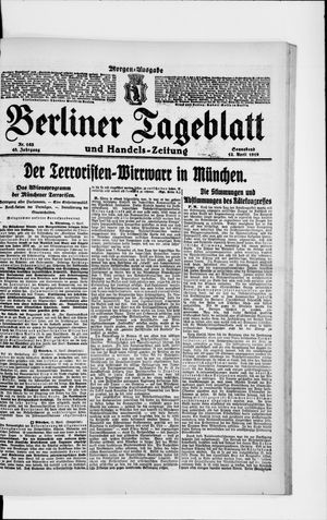 Berliner Tageblatt und Handels-Zeitung on Apr 12, 1919
