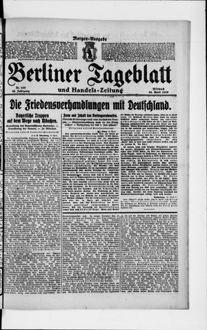 Berliner Tageblatt und Handels-Zeitung vom 16.04.1919