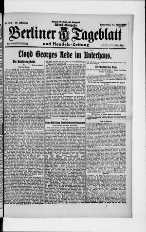 Berliner Tageblatt und Handels-Zeitung on Apr 17, 1919