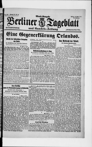 Berliner Tageblatt und Handels-Zeitung on Apr 25, 1919