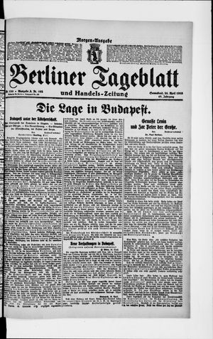 Berliner Tageblatt und Handels-Zeitung vom 26.04.1919