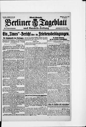 Berliner Tageblatt und Handels-Zeitung on May 7, 1919