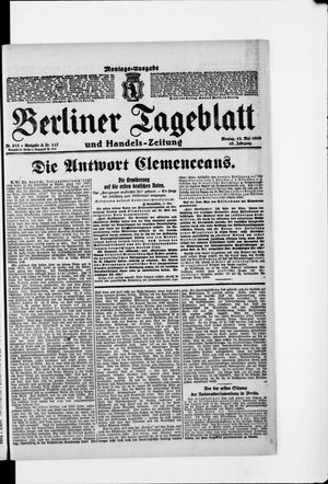 Berliner Tageblatt und Handels-Zeitung vom 12.05.1919