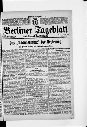 Berliner Tageblatt und Handels-Zeitung vom 13.05.1919