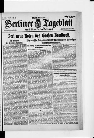 Berliner Tageblatt und Handels-Zeitung vom 14.05.1919