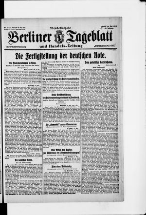 Berliner Tageblatt und Handels-Zeitung vom 19.05.1919