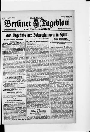 Berliner Tageblatt und Handels-Zeitung vom 20.05.1919