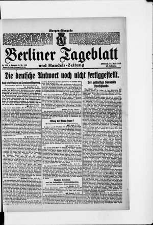 Berliner Tageblatt und Handels-Zeitung on May 21, 1919