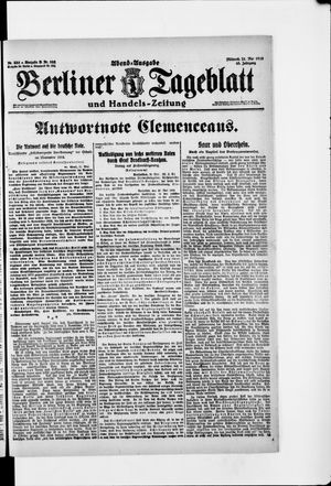 Berliner Tageblatt und Handels-Zeitung vom 21.05.1919