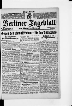 Berliner Tageblatt und Handels-Zeitung vom 22.05.1919