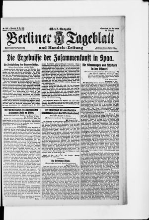 Berliner Tageblatt und Handels-Zeitung on May 24, 1919