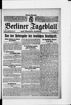 Berliner Tageblatt und Handels-Zeitung vom 27.05.1919