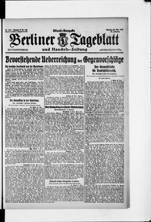 Berliner Tageblatt und Handels-Zeitung vom 27.05.1919