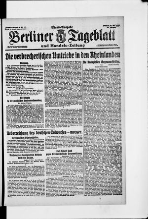 Berliner Tageblatt und Handels-Zeitung on May 28, 1919