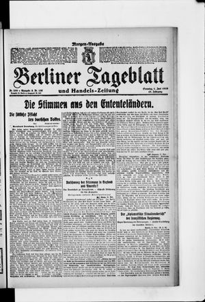Berliner Tageblatt und Handels-Zeitung vom 01.06.1919